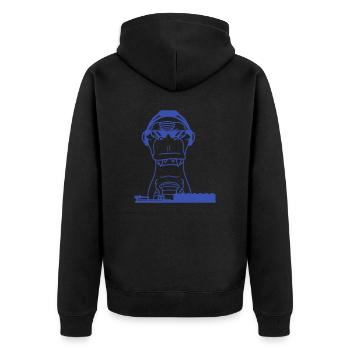 Cool DJ dinosaure T-Rex mixer Musique de fête - Veste à capuche bio Premium Unisexe - noir - Dos - Nico (187cm)