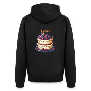 Gâteau d'anniversaire - Veste à capuche bio Premium Unisexe - noir - Dos - Nico (187cm)