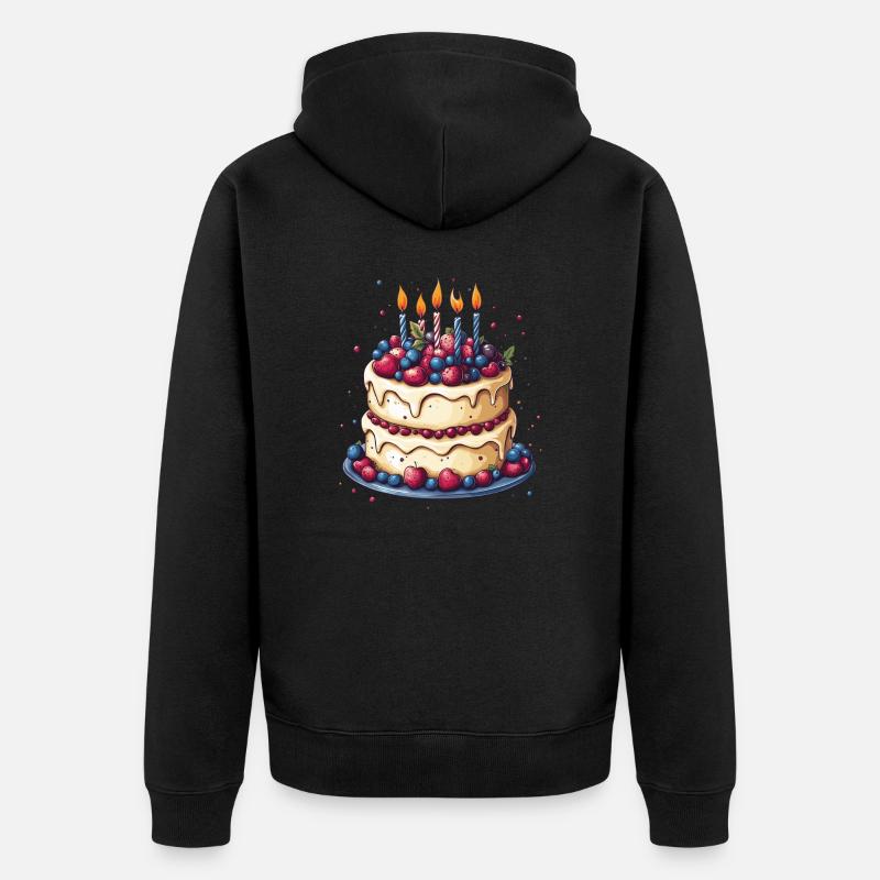 Gâteau d'anniversaire - Veste à capuche bio Premium Unisexe - noir