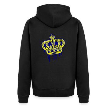 Symbole de la couronne - Veste à capuche bio Premium Unisexe - noir - Dos - Nico (187cm)