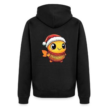 Noël du poisson rouge - Veste à capuche bio Premium Unisexe - noir - Dos - Nico (187cm)