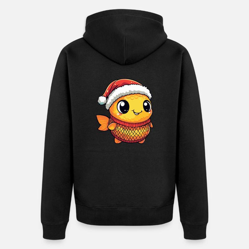 Noël du poisson rouge - Veste à capuche bio Premium Unisexe - noir