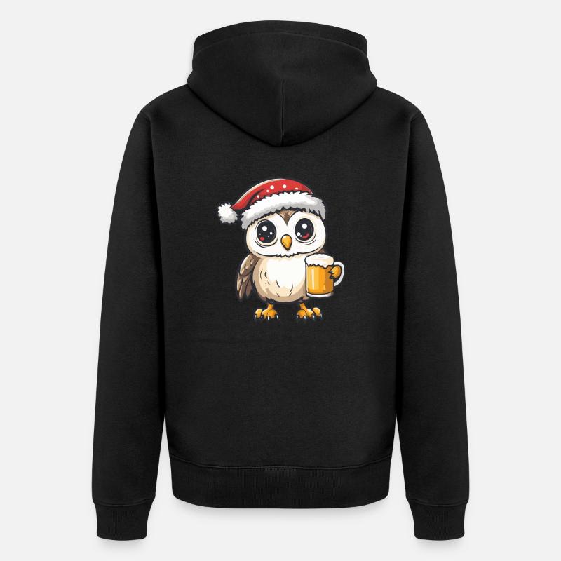 Bière de Noël Owl - Veste à capuche bio Premium Unisexe - noir