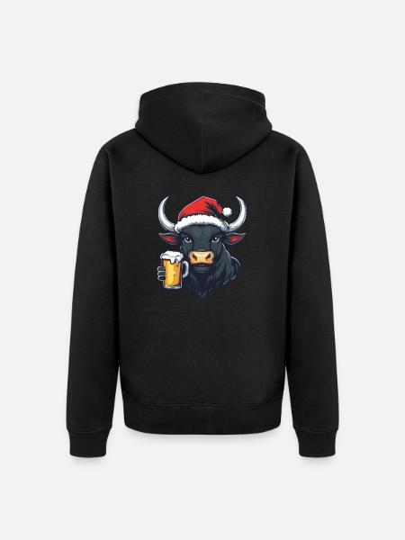 Taurus Christmas Beer - Unisex Premium Organic Zip Hoodie - black
