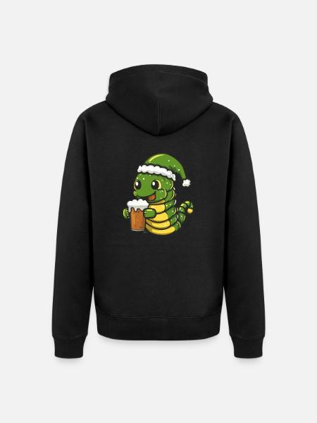 Wurm Christmas Beer - Unisex Premium Organic Zip Hoodie - black