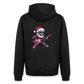 Skeleton Santa Christmas Guitar - Unisex Premium Organic Zip Hoodie - black - Back - Nico (187cm)