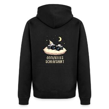 offizielles schlafshirt Kamera Fotografie - Unisex Premium Bio Zip Hoodie - Schwarz - Hinten - Nico (187cm)