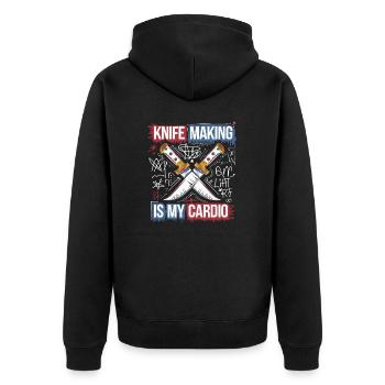 Passion for knives and blacksmithing - Unisex Premium Organic Zip Hoodie - black - Back - Nico (187cm)