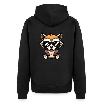 Raccoon Comic Cool - Unisex Premium Organic Zip Hoodie - black - Back - Nico (187cm)