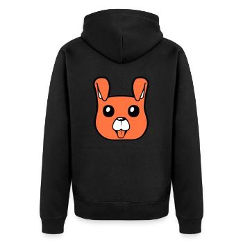 Dog Face Small Happy Puppy Pet - Unisex Premium Organic Zip Hoodie - black - Back - Nico (187cm)