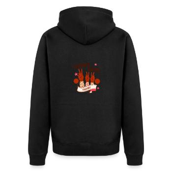 Empowered Women Empower Women - Unisex Premium Bio Zip Hoodie - Schwarz - Hinten - Nico (187cm)