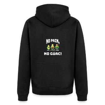 No Pain No Guac - Unisex Premium Bio Zip Hoodie - Schwarz - Hinten - Nico (187cm)