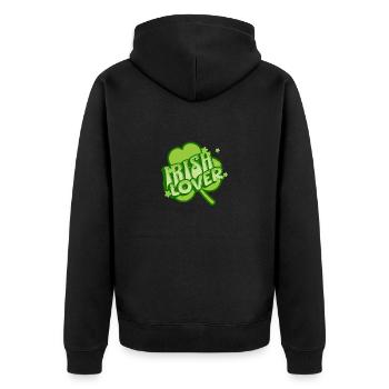 Irish Lover: Forever in Love with Ireland - Unisex Premium Bio Zip Hoodie - Schwarz - Hinten - Nico (187cm)