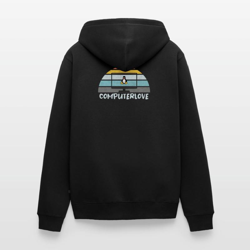 LINUX PENGUIN PROGRAMMER TUX PC COMPUTERLOVE Unisex Premium Organic Zip Hoodie