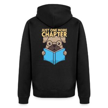 Just One More Chapter Book Lover - Unisex Premium Bio Zip Hoodie - Schwarz - Hinten - Nico (187cm)
