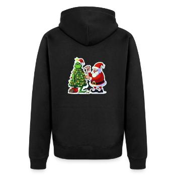 Père Noël Grinchh arbre de Noël guirlandes lumineuses - Veste à capuche bio Premium Unisexe - noir - Dos - Nico (187cm)