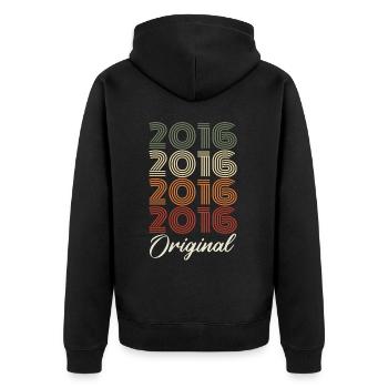 2016 Original Vintage Birthday Gift 2016 - Unisex Premium Organic Zip Hoodie - black - Back - Nico (187cm)