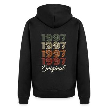 1997 Original Vintage Birthday Gift 1997 - Unisex Premium Organic Zip Hoodie - black - Back - Nico (187cm)