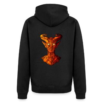 Devil - Unisex Premium Organic Zip Hoodie - black - Back - Nico (187cm)