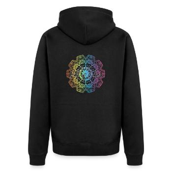 Live a life full of colors - Unisex Premium Organic Zip Hoodie - black - Back - Nico (187cm)