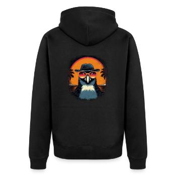 cute north pole christmas gift gentoo penguin - Unisex Premium Bio Zip Hoodie - Schwarz - Hinten - Nico (187cm)