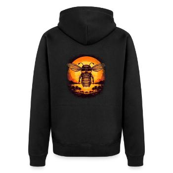 bee whisperer bumble bee sayings quote insect - Unisex Premium Organic Zip Hoodie - black - Back - Nico (187cm)
