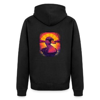 sayings bathroom gift children bath duck statement - Unisex Premium Organic Zip Hoodie - black - Back - Nico (187cm)