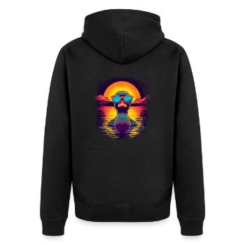 Geese Rubber Duck Bath Toys Present Idea Love - Unisex Premium Organic Zip Hoodie - black - Back - Nico (187cm)