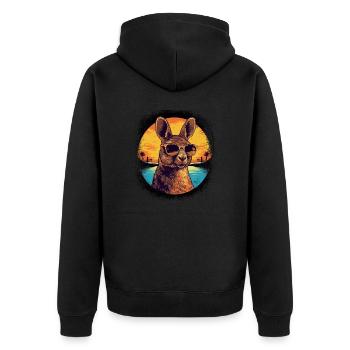 fox squirrel assortment animal liberation - Unisex Premium Bio Zip Hoodie - Schwarz - Hinten - Nico (187cm)