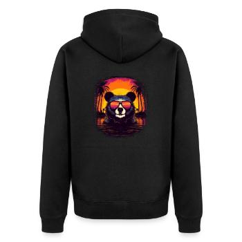 funny polar bear coati birthday present jokes - Unisex Premium Bio Zip Hoodie - Schwarz - Hinten - Nico (187cm)