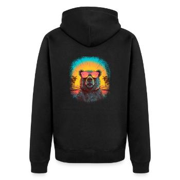 birthday present present idea gift growler panda - Unisex Premium Bio Zip Hoodie - Schwarz - Hinten - Nico (187cm)