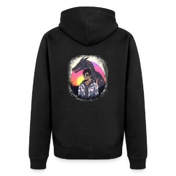 awesome brachiosaurus christmas born 2004 green - Unisex Premium Bio Zip Hoodie - Schwarz - Hinten - Nico (187cm)