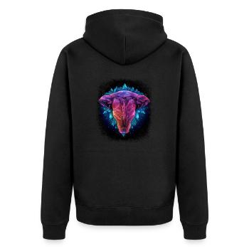 backyard cooking jokes blowjob queen bbq season - Unisex Premium Bio Zip Hoodie - Schwarz - Hinten - Nico (187cm)