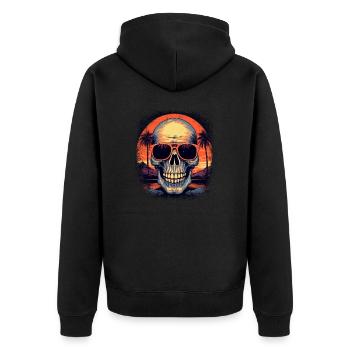 birthday present idea exoskeletal skeleton costume - Unisex Premium Bio Zip Hoodie - Schwarz - Hinten - Nico (187cm)