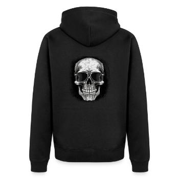 birthday present idea funny sayings gift death - Unisex Premium Bio Zip Hoodie - Schwarz - Hinten - Nico (187cm)