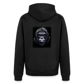 citation cadeau d’anniversaire cool dictons drôles - Veste à capuche bio Premium Unisexe - noir - Dos - Nico (187cm)