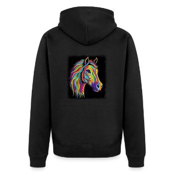 bday peace movement quote counterculture fun - Unisex Premium Bio Zip Hoodie - Schwarz - Hinten - Nico (187cm)