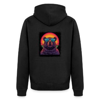 quote geek polar bear panda humor birthday present - Unisex Premium Bio Zip Hoodie - Schwarz - Hinten - Nico (187cm)
