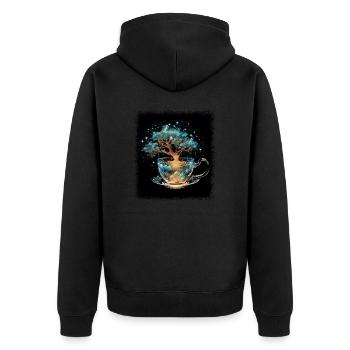 citation cadeau d’anniversaire idée bubble tea time - Veste à capuche bio Premium Unisexe - noir - Dos - Nico (187cm)