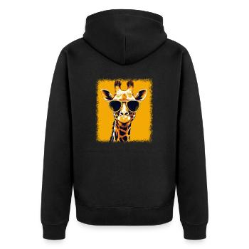 present present idea giraffe funny quote cute - Unisex Premium Organic Zip Hoodie - black - Back - Nico (187cm)