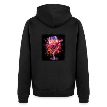 apparel statement funny sayings beer red wine - Unisex Premium Bio Zip Hoodie - Schwarz - Hinten - Nico (187cm)