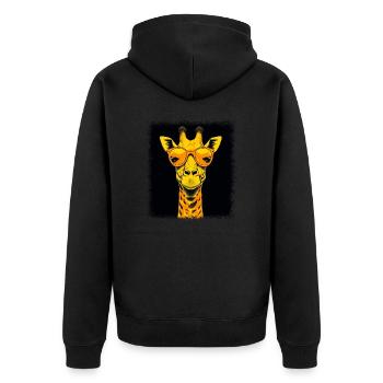 birthday present tall girl sloth kawaii - Unisex Premium Bio Zip Hoodie - Schwarz - Hinten - Nico (187cm)