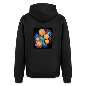 funny quote dove of peace happy sayings geek joke - Unisex Premium Bio Zip Hoodie - Schwarz - Hinten - Nico (187cm)