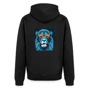animal design geek 1979 vintage gift mammal big - Unisex Premium Bio Zip Hoodie - Schwarz - Hinten - Nico (187cm)