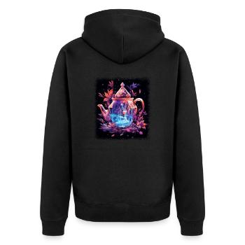 animal asian balls funny humor gift present idea - Unisex Premium Bio Zip Hoodie - Schwarz - Hinten - Nico (187cm)