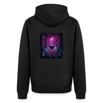 peace sign 60s global peace counterculture bird - Unisex Premium Bio Zip Hoodie - Schwarz - Hinten - Nico (187cm)