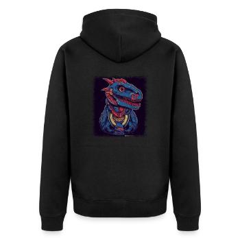 statement animal dinosaur born 2004 generation - Unisex Premium Bio Zip Hoodie - Schwarz - Hinten - Nico (187cm)