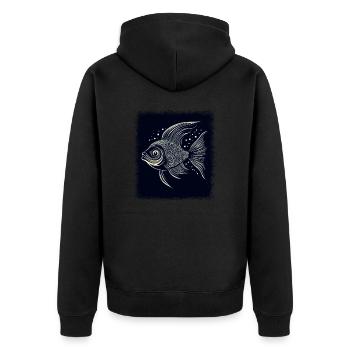 Sea Bass Fishing Tshirts Birthday Present Idea - Unisex Premium Organic Zip Hoodie - black - Back - Nico (187cm)
