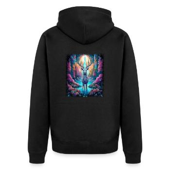 animal rights activists funny saying - Unisex Premium Bio Zip Hoodie - Schwarz - Hinten - Nico (187cm)