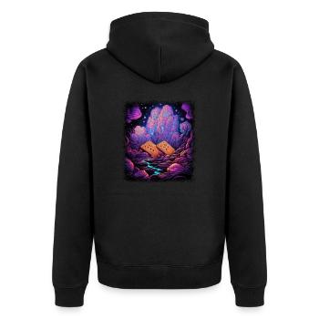 birthday present idea funky sayings quote hippie - Unisex Premium Bio Zip Hoodie - Schwarz - Hinten - Nico (187cm)